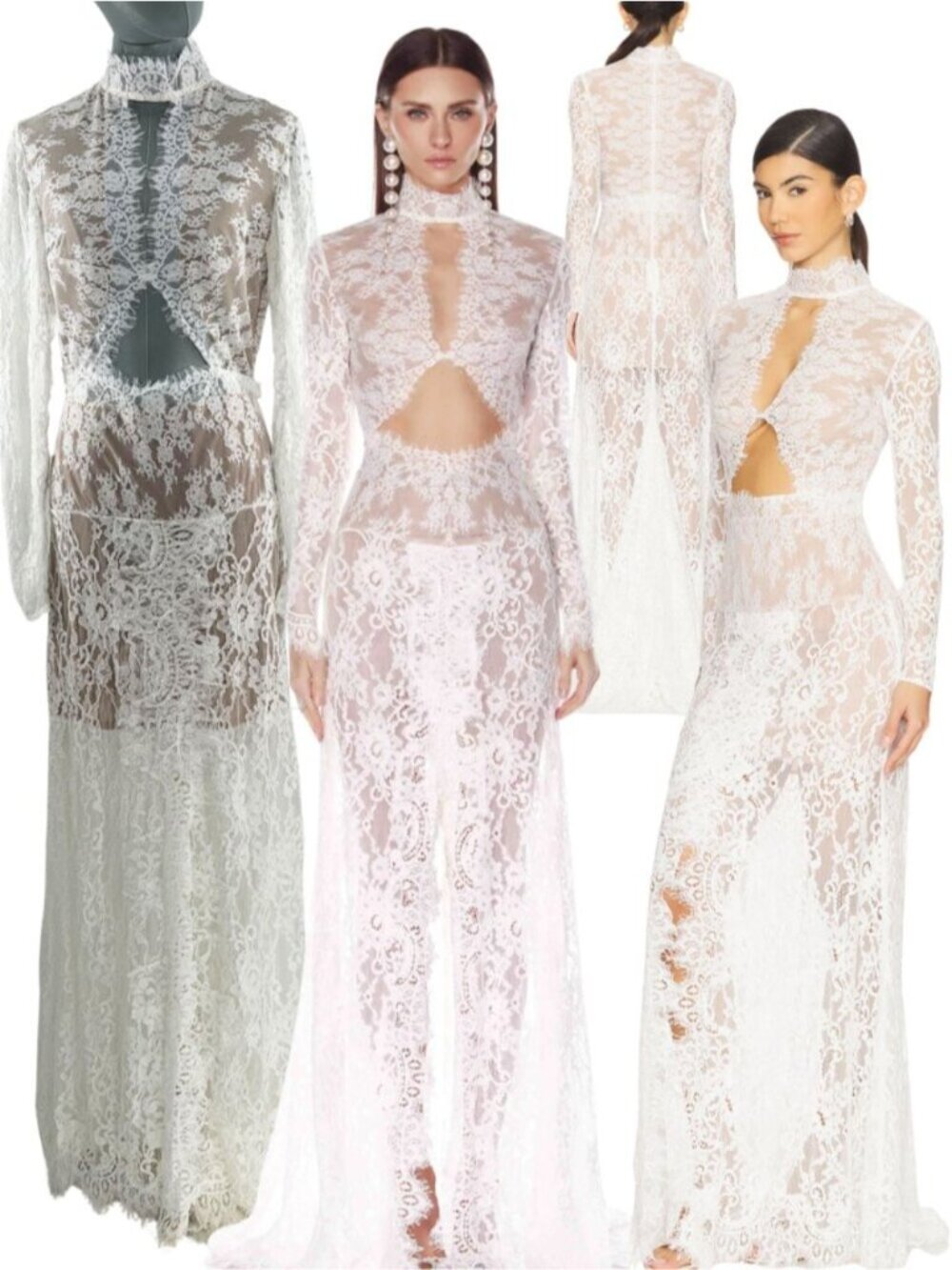 🆕 BRONX & BANCO 🧿 NWOT Eleanor Lace Cut Out Gown, White - Sz XL US 10